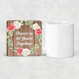 89th Anniversary Cheers To 89 Years Together - Drink Coaster B