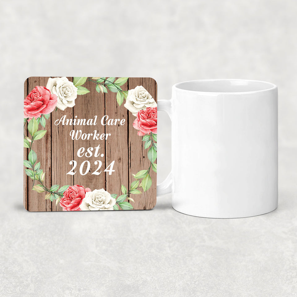 Animal Care Worker Established Est. 2024 - Drink Coaster B