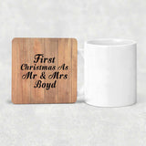 First Christmas As Mr & Mrs Boyd - Drink Coaster C