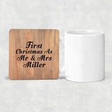 First Christmas As Mr & Mrs Miller - Drink Coaster C