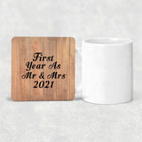 First Year As Mr & Mrs 2021 - Drink Coaster C
