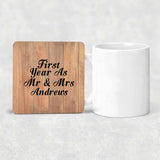 First Year As Mr & Mrs Andrews - Drink Coaster C