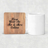 First Year As Mr & Mrs Collins - Drink Coaster C