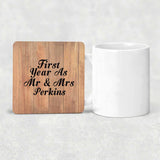 First Year As Mr & Mrs Perkins - Drink Coaster C