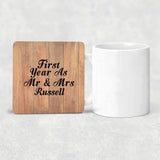 First Year As Mr & Mrs Russell - Drink Coaster C