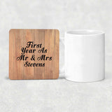 First Year As Mr & Mrs Stevens - Drink Coaster C