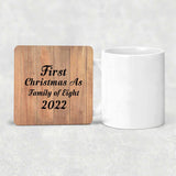 First Christmas As Family Of Eight 2022 - Drink Coaster C