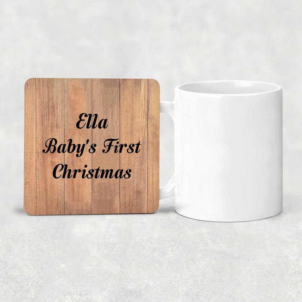 Ella Baby's First Christmas - Drink Coaster C