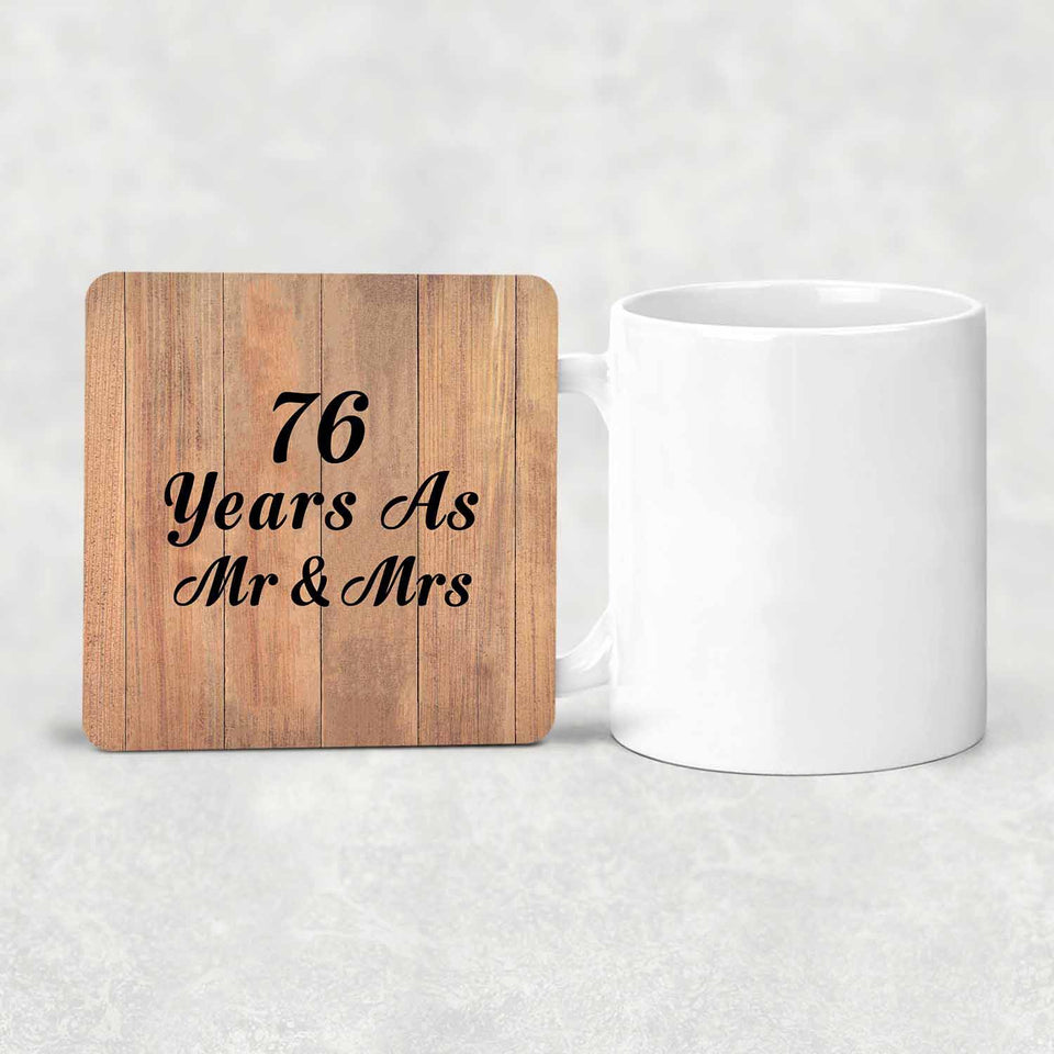 76 Years As Mr & Mrs - Drink Coaster C