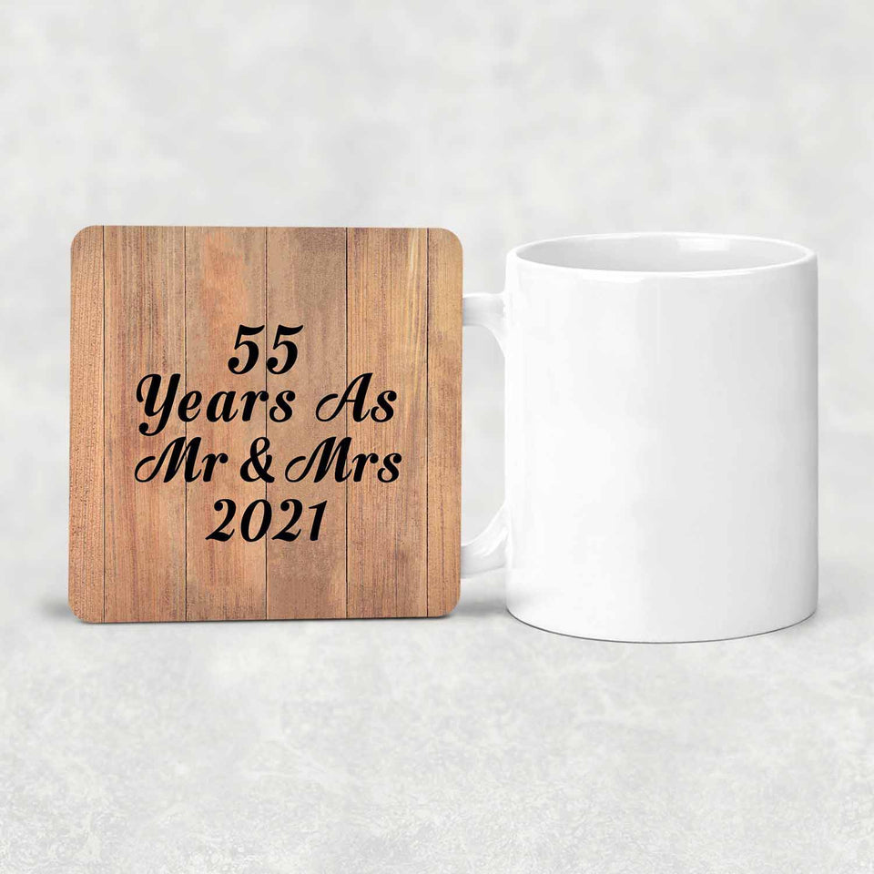 55 Years As Mr & Mrs 2021 - Drink Coaster C