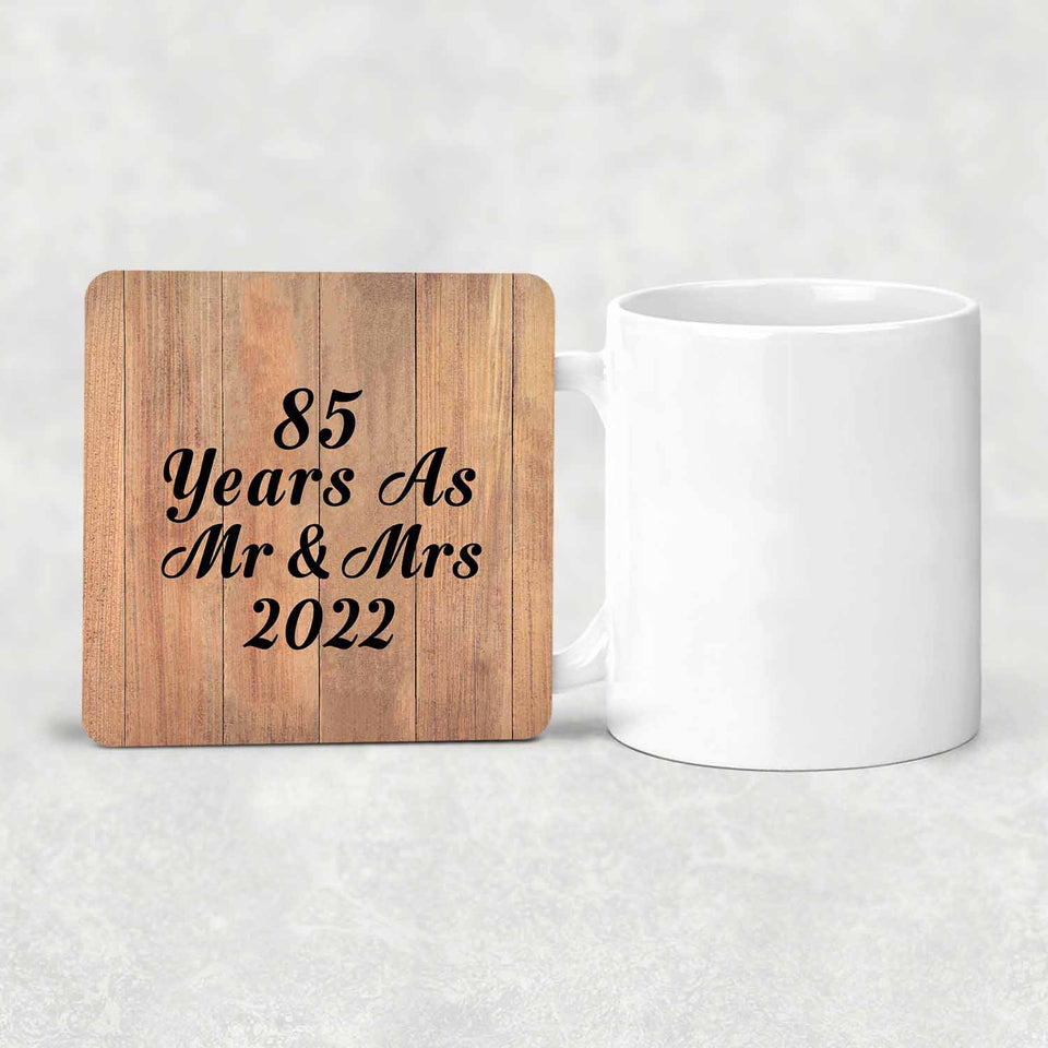 85 Years As Mr & Mrs 2022 - Drink Coaster C