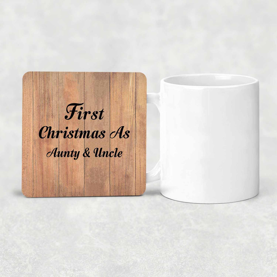 First Christmas As Aunty & Uncle - Drink Coaster C