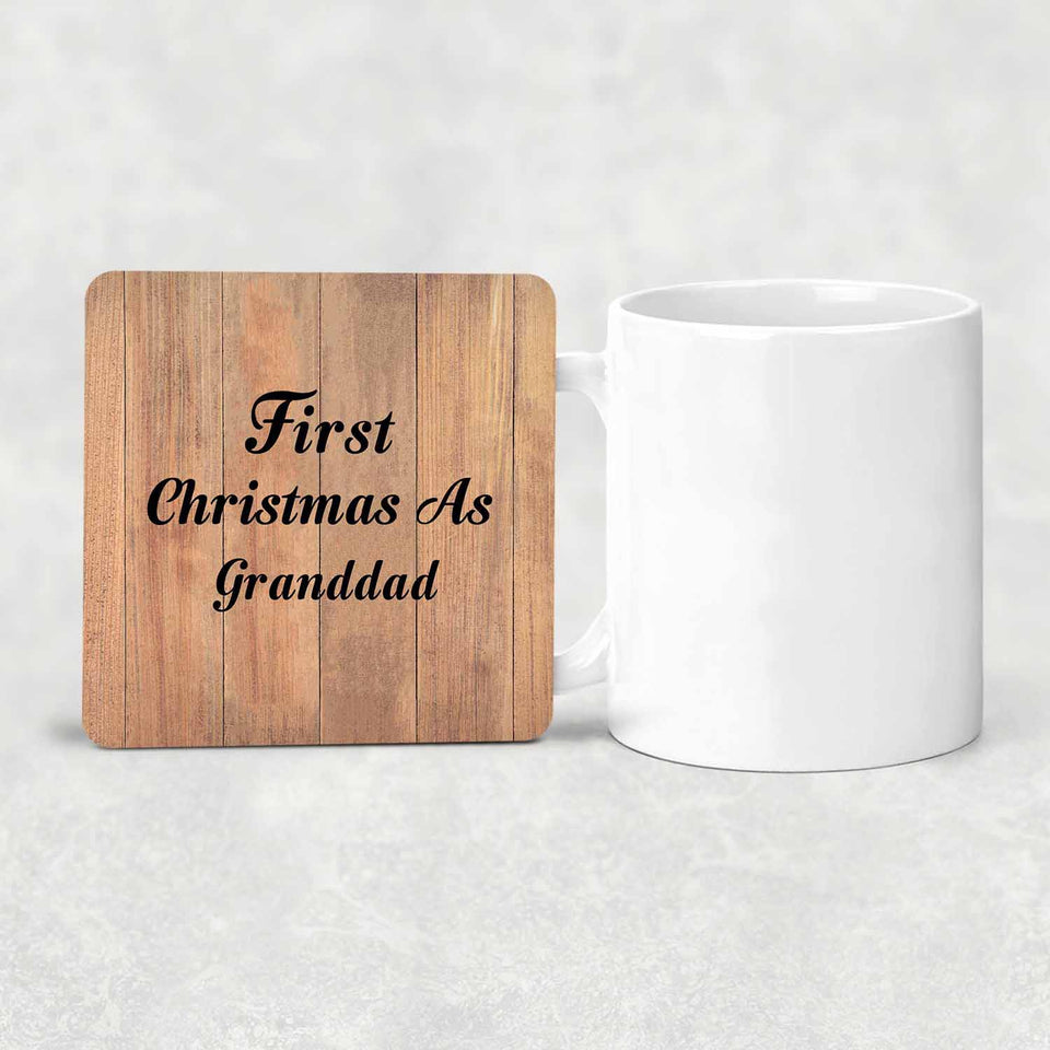 First Christmas As Granddad - Drink Coaster C