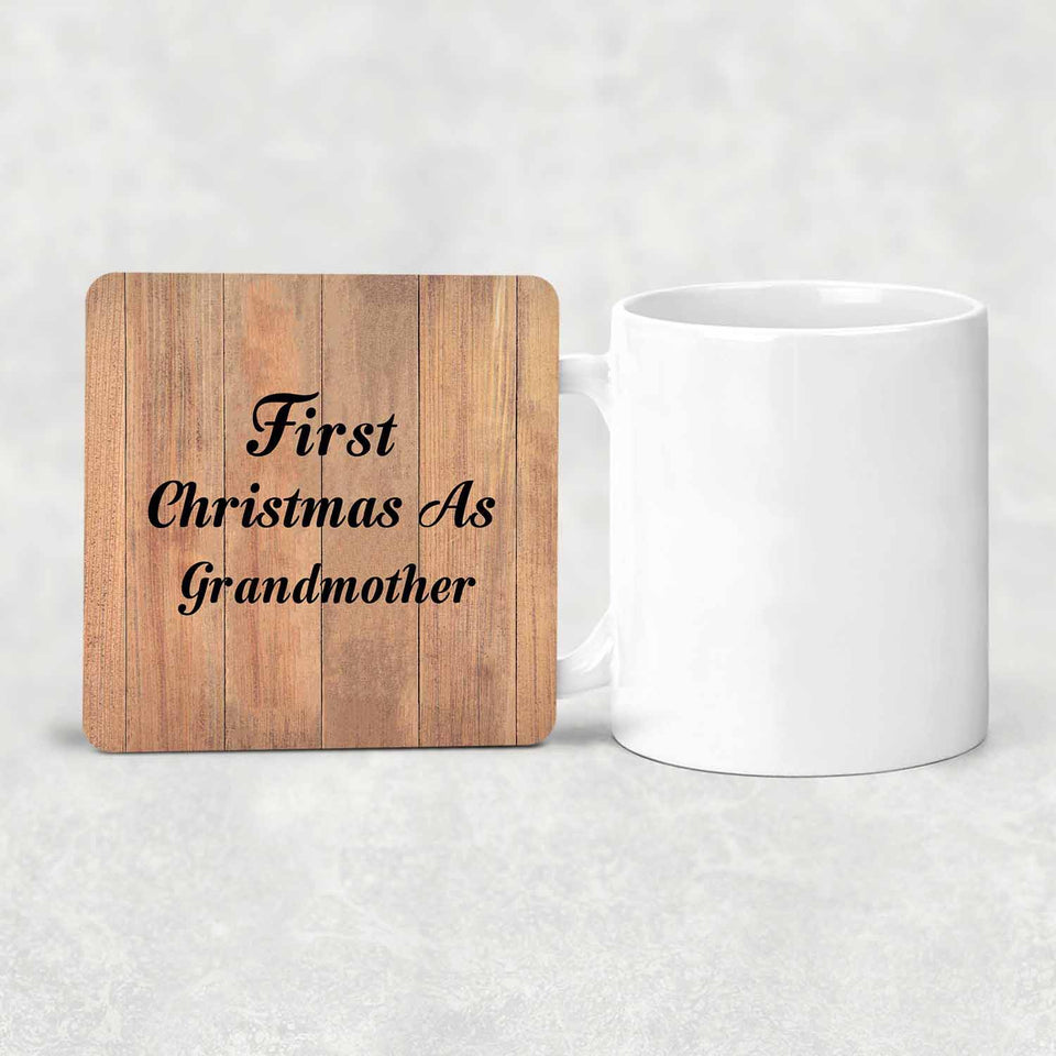First Christmas As Grandmother - Drink Coaster C