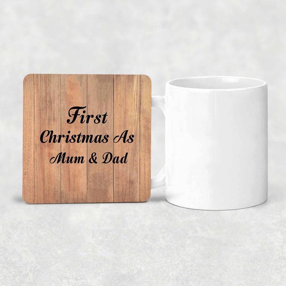 First Christmas As Mum & Dad - Drink Coaster C