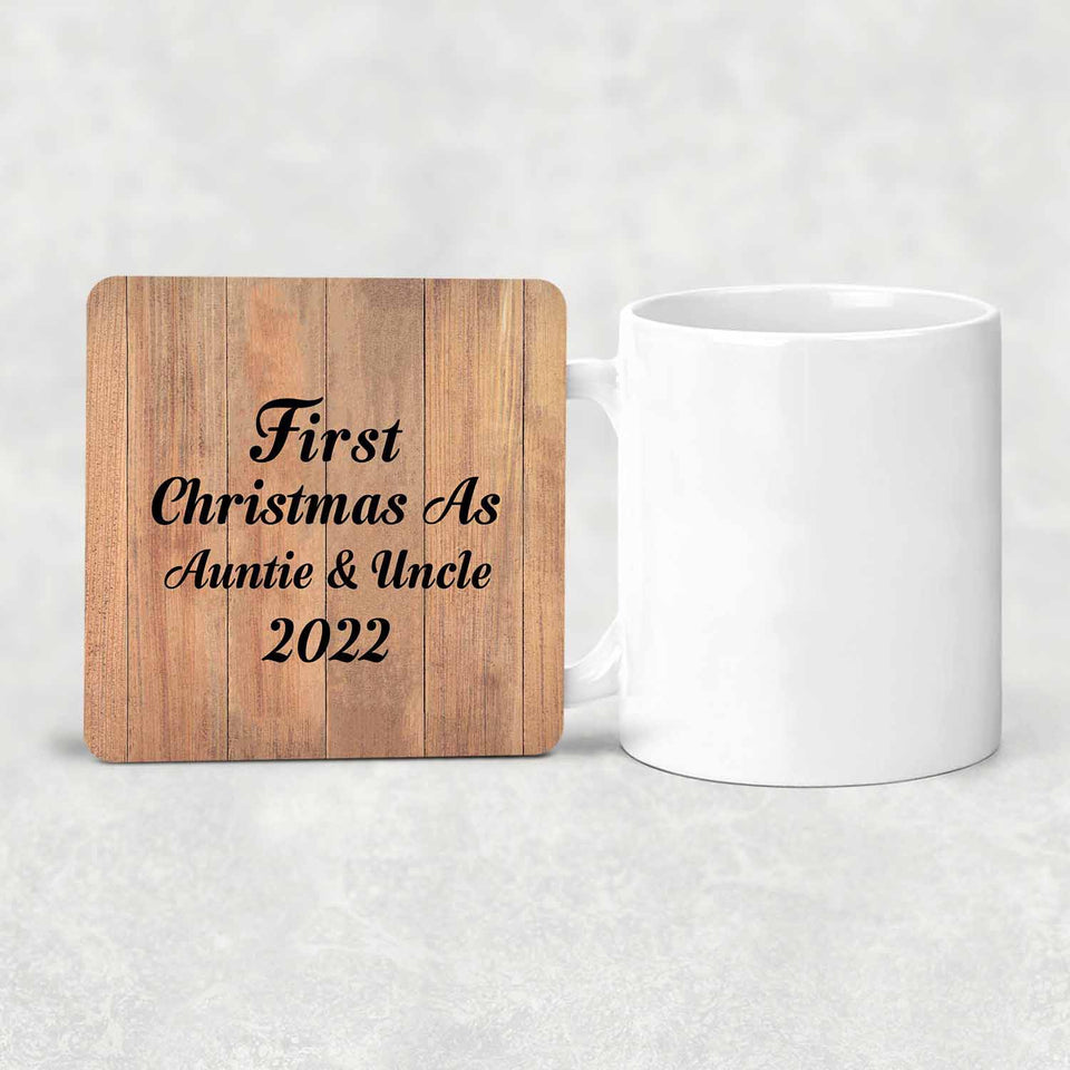 First Christmas As Auntie & Uncle 2022 - Drink Coaster C