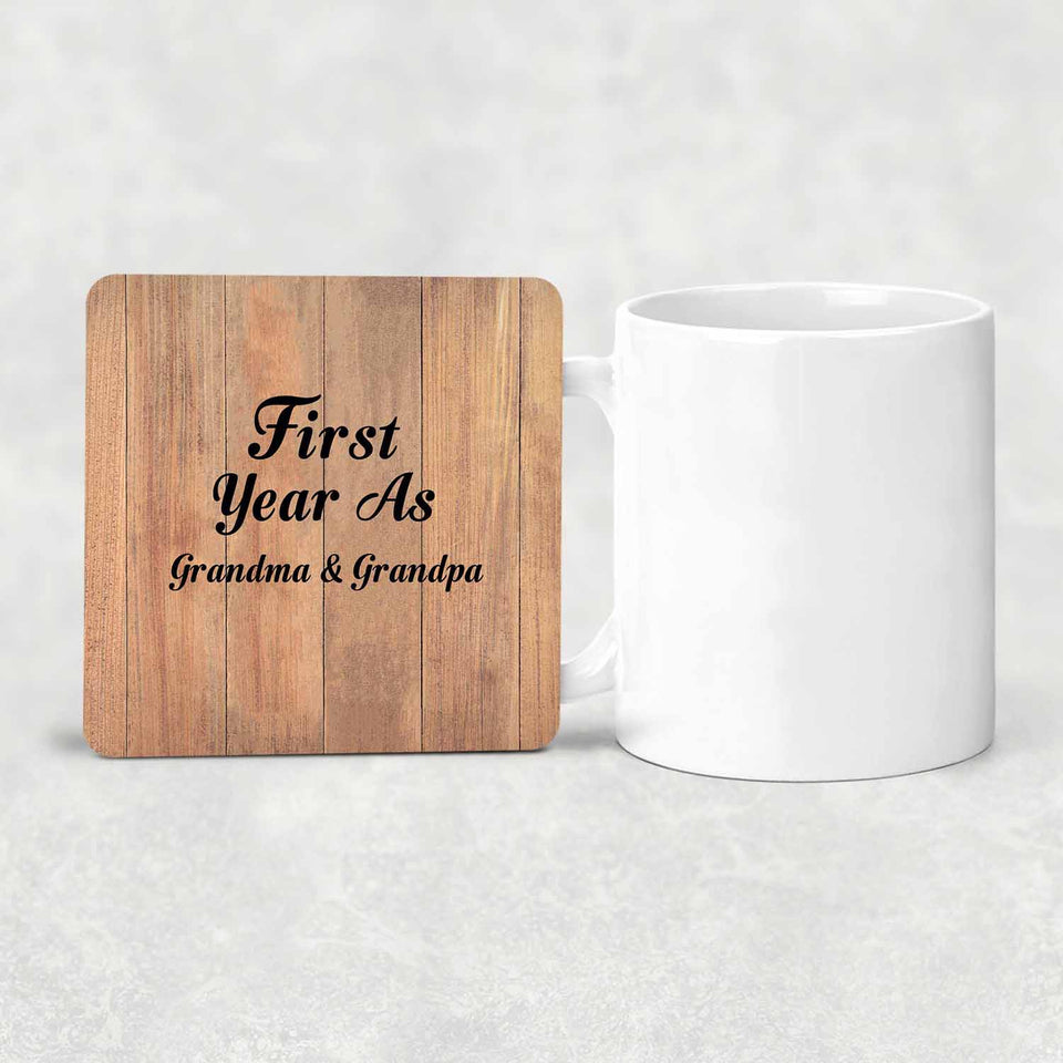First Year As Grandma & Grandpa - Drink Coaster C
