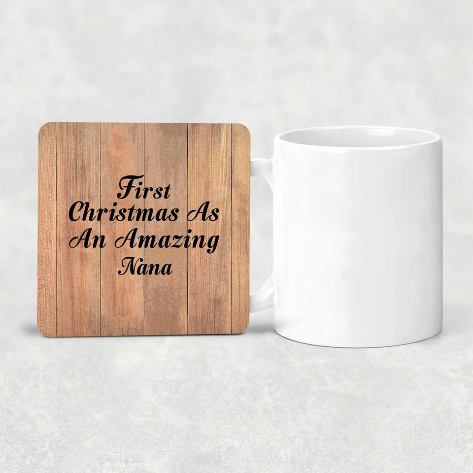 First Christmas As An Amazing Nana - Drink Coaster C