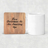 First Christmas As An Amazing Opa - Drink Coaster C