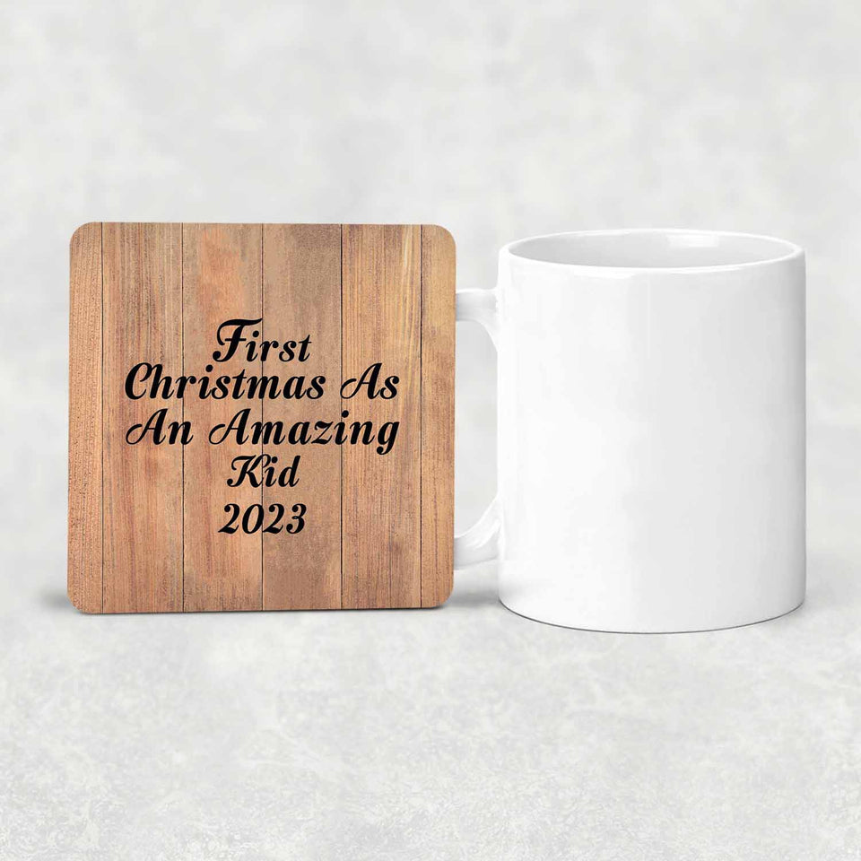 First Christmas As An Amazing Kid 2023 - Drink Coaster C
