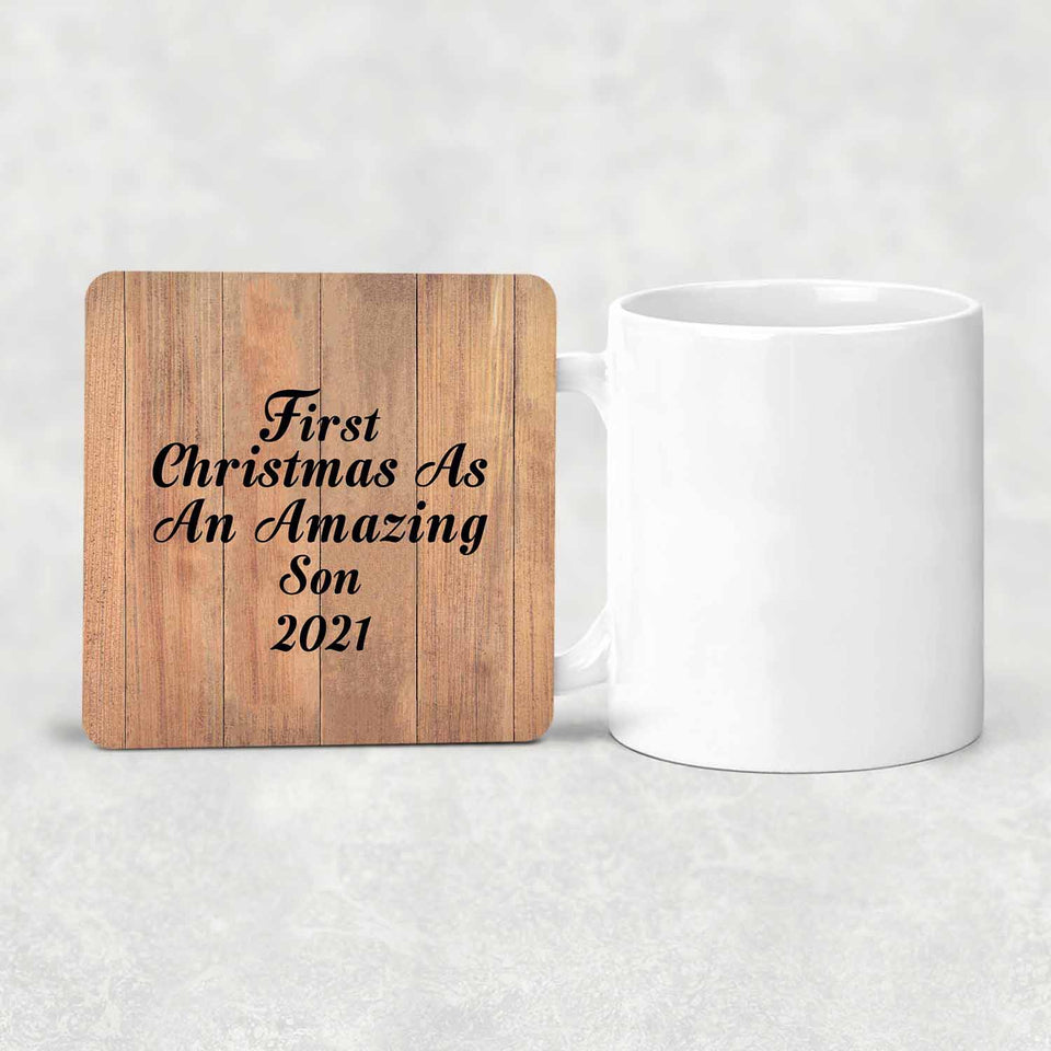 First Christmas As An Amazing Son 2021 - Drink Coaster C