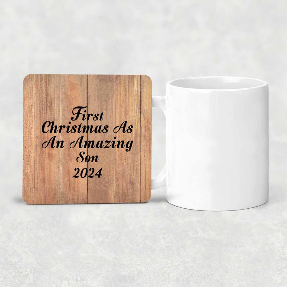 First Christmas As An Amazing Son 2024 - Drink Coaster C
