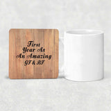 First Year As An Amazing Gf & Bf - Drink Coaster C