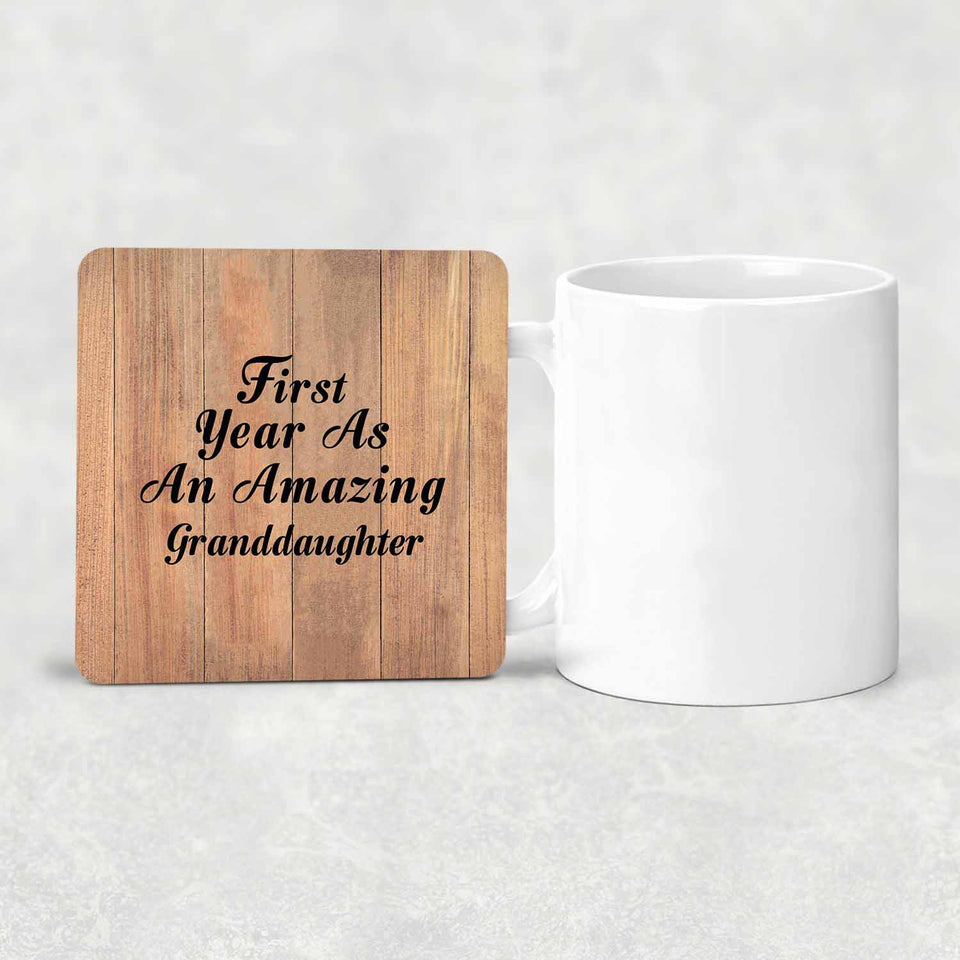 First Year As An Amazing Granddaughter - Drink Coaster C