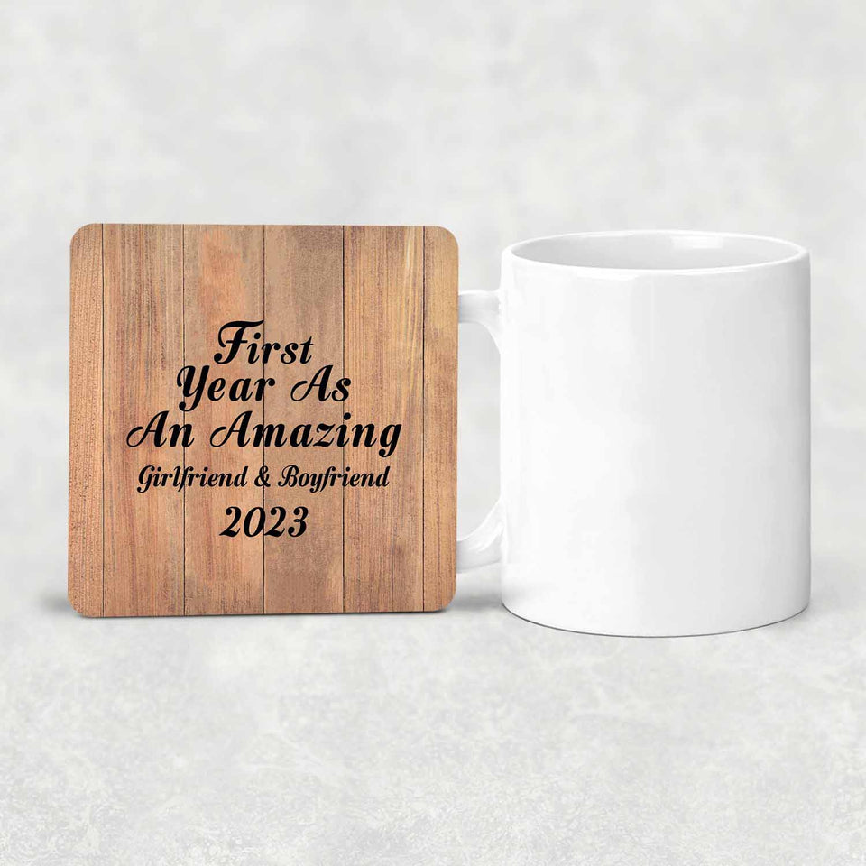 First Year As An Amazing Girlfriend & Boyfriend 2023 - Drink Coaster C
