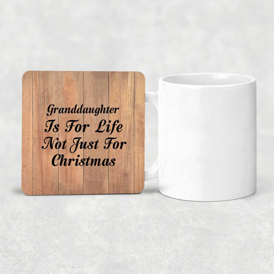 Granddaughter Is For Life Not Just For Christmas - Drink Coaster C