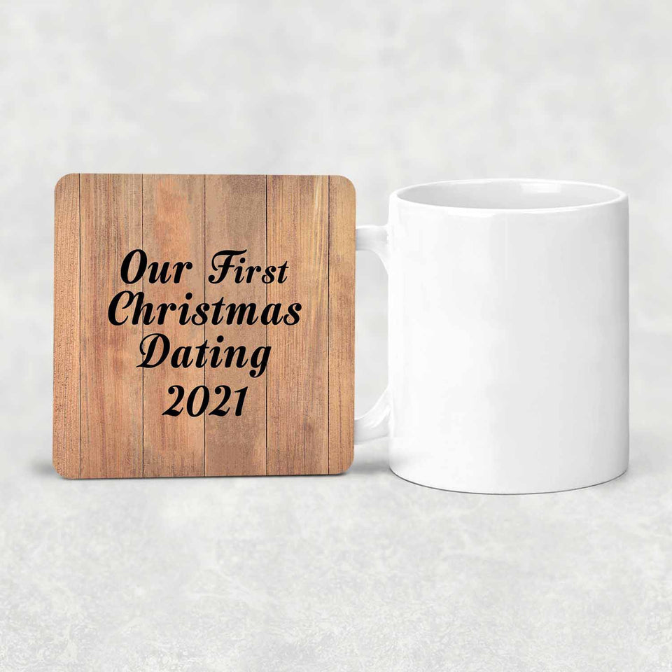 Our First Christmas Dating 2021 - Drink Coaster C