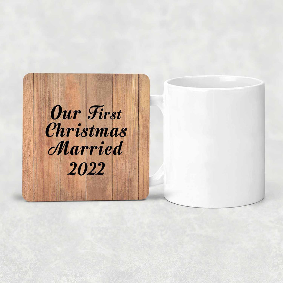 Our First Christmas Married 2022 - Drink Coaster C
