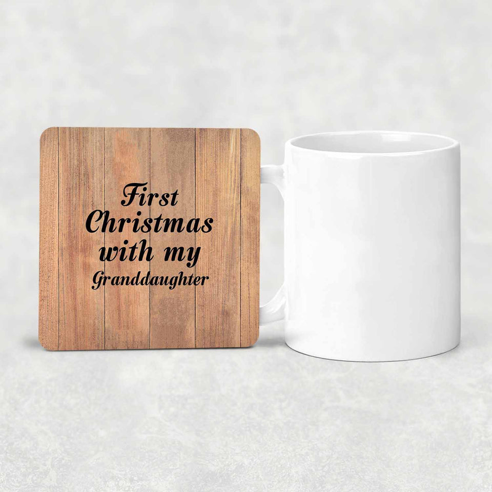 First Christmas With My Granddaughter - Drink Coaster C