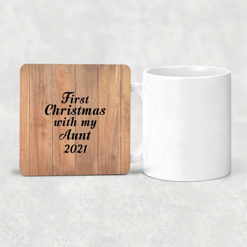 First Christmas With My Aunt 2021 - Drink Coaster C