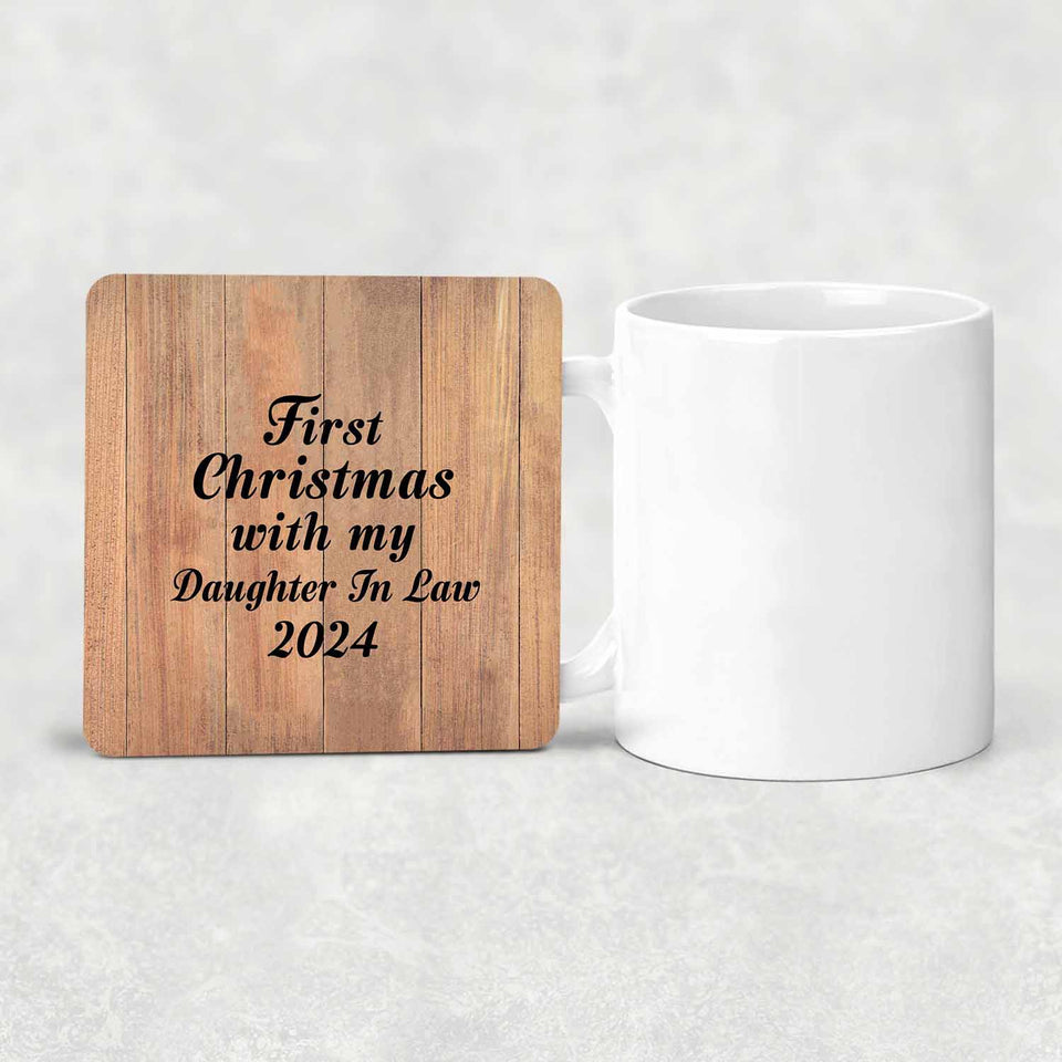 First Christmas With My Daughter In Law 2024 - Drink Coaster C