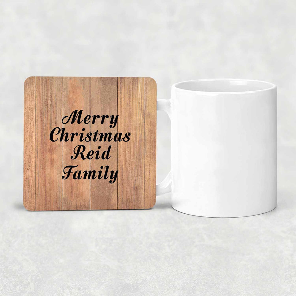 Merry Christmas Reid Family - Drink Coaster C
