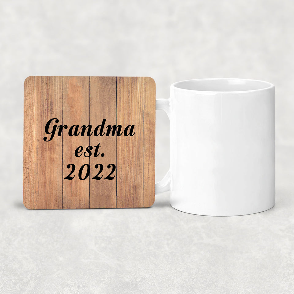 Grandma Established EST. 2022 - Drink Coaster C