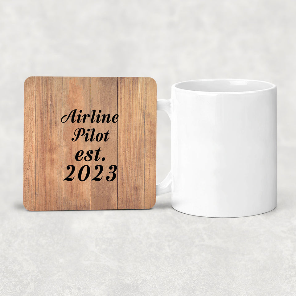 Airline Pilot Established Est. 2023 - Drink Coaster C