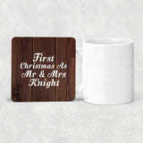 First Christmas As Mr & Mrs Knight - Drink Coaster D