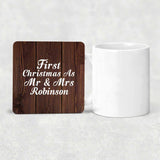 First Christmas As Mr & Mrs Robinson - Drink Coaster D