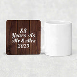 83rd Anniversary 83 Years As Mr & Mrs 2023 - Drink Coaster D