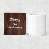 Happy 7th Anniversary - Drink Coaster D