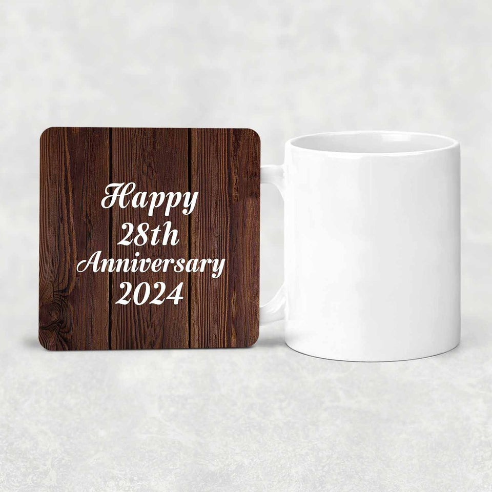 Happy 28th Anniversary 2024 - Drink Coaster D