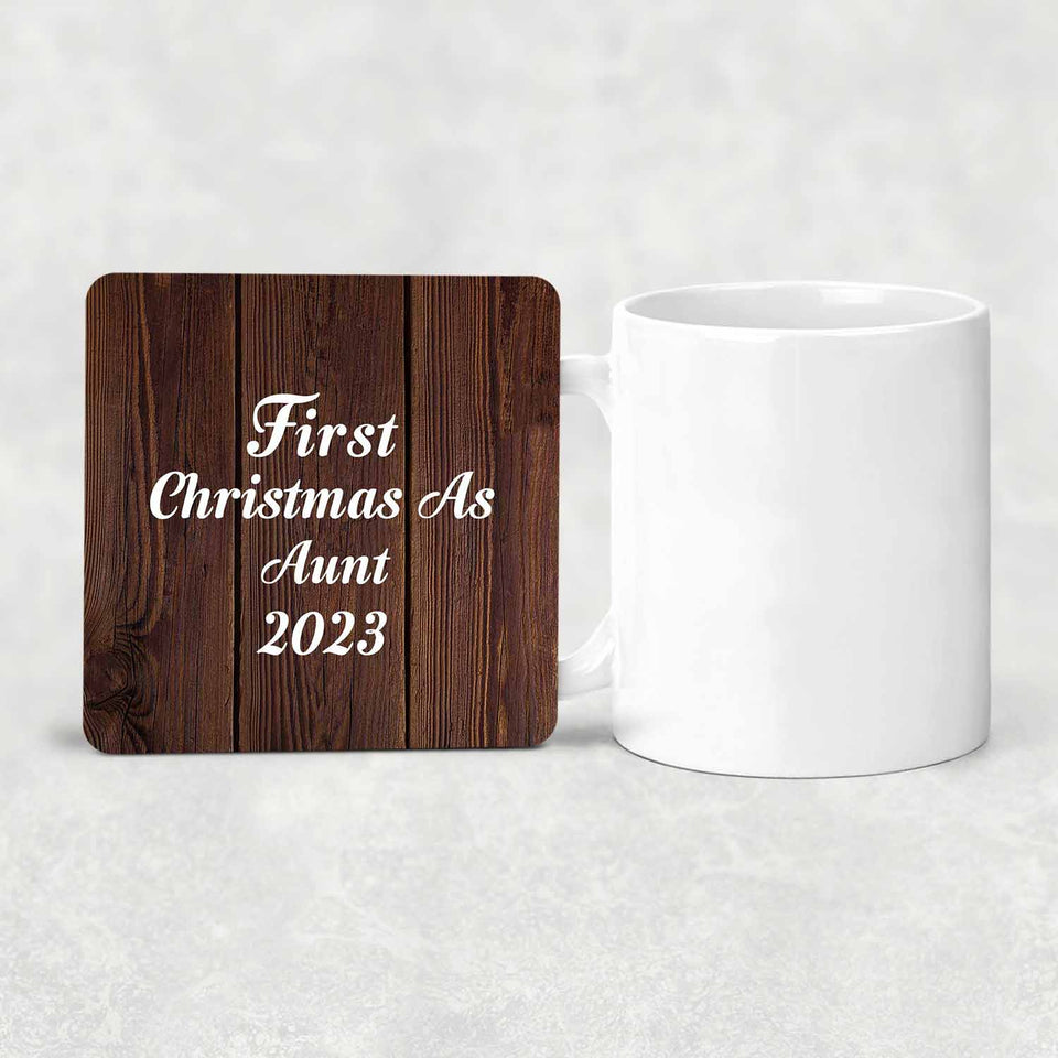 First Christmas As Aunt 2023 - Drink Coaster D