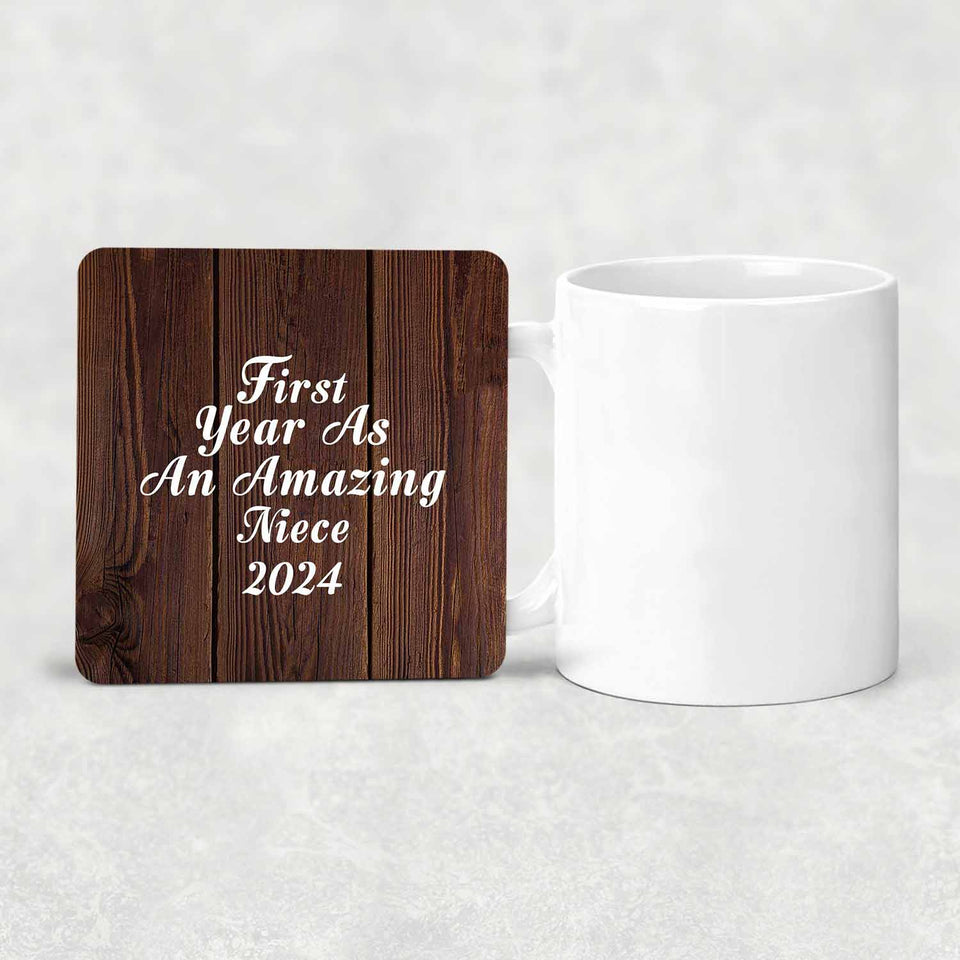 First Year As An Amazing Niece 2024 - Drink Coaster D