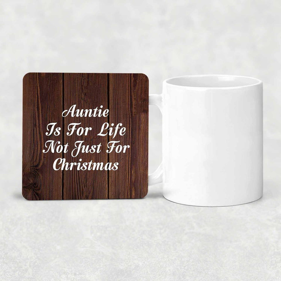 Auntie Is For Life Not Just For Christmas - Drink Coaster D
