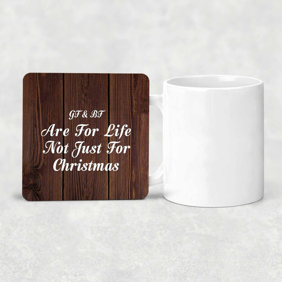 Gf & Bf Are For Life Not Just For Christmas - Drink Coaster D