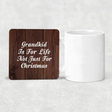 Grandkid Is For Life Not Just For Christmas - Drink Coaster D