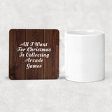 All I Want For Christmas Is Collecting Arcade Games - Drink Coaster D