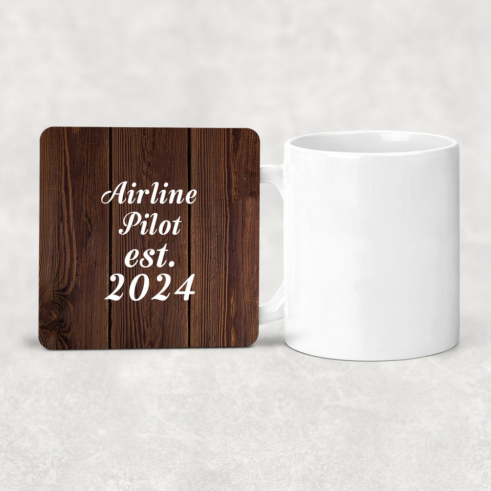 Airline Pilot Established Est. 2024 - Drink Coaster D